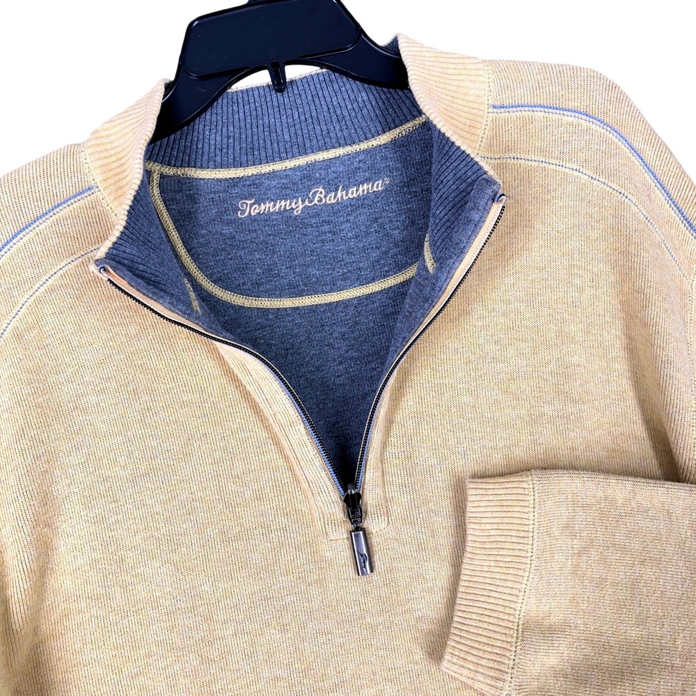 Tommy Bahama Flipside Reversible Half Zip Sweaters Pullover XXL Mens